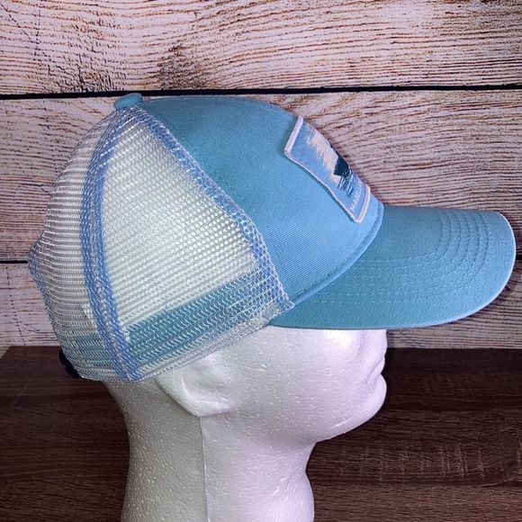 Unisex Magellan Outdoors Fishing Trucker Hat Adjustable Baby Blue & White - Picture 4 of 10